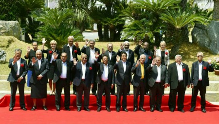 日本高峰會南太平洋各國元首聚集